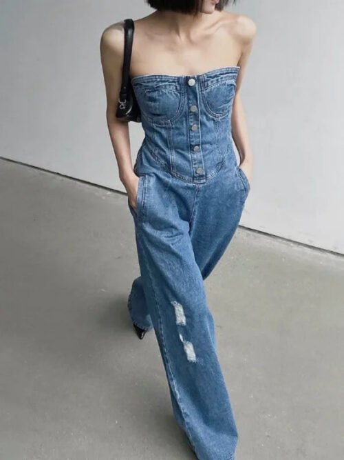 combinaison jean bustier