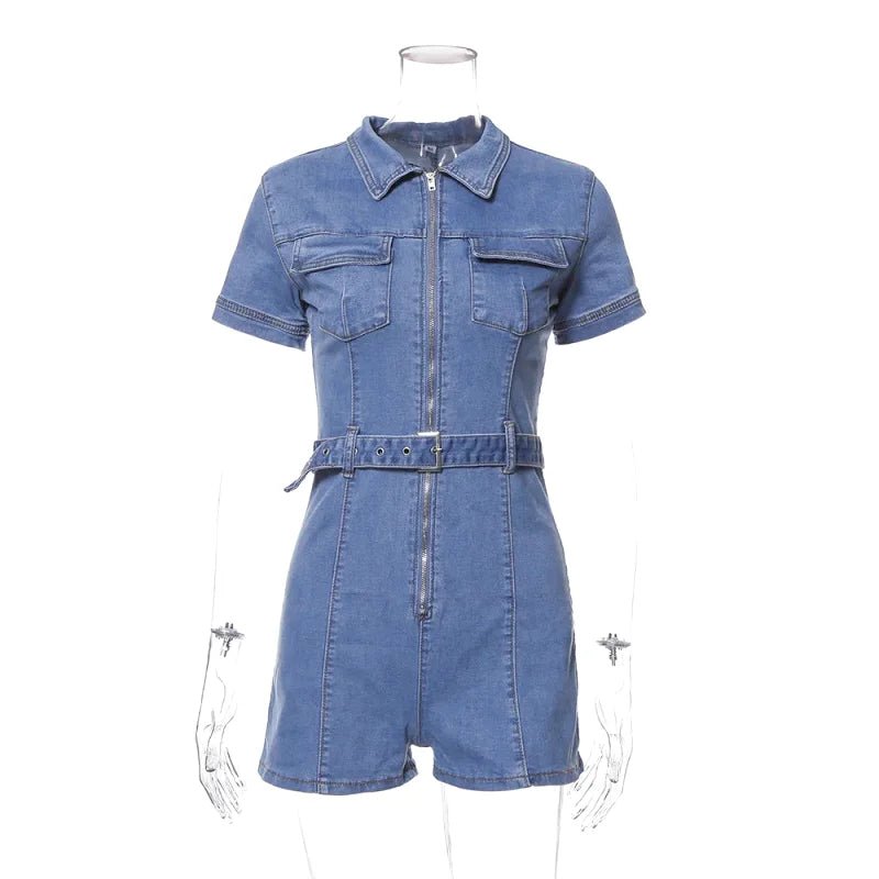 combinaison mini short en jean 2